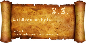 Waldhauser Béla névjegykártya