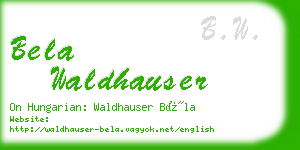 bela waldhauser business card